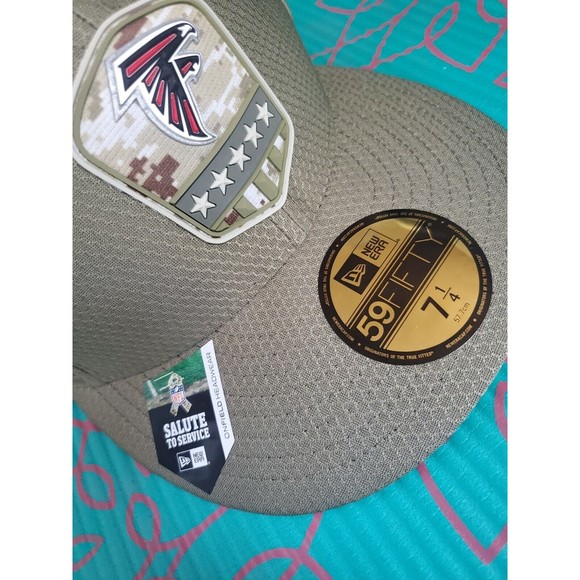 Atlanta Falcons New Era 59FIFTY NFL Salute to Service Fitted Cap 7 1/4 Football - Picture 2 of 4